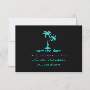 Save The Date PixDezines Palmiers jumeaux, bleu aqua