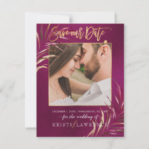 Save The Date PixDezines Palms Bourgogne/Photo enregistrer notre