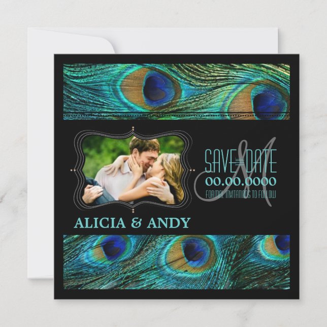 Save The Date PixDezines paon/événements diy+arrière-plan (Devant)