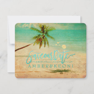 Save The Date PixDezines Plage Vintage/Palmiers/Enregistrez la d