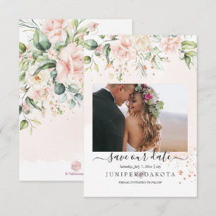 Save The Date PixDezines Roses de crème d'aquarelle