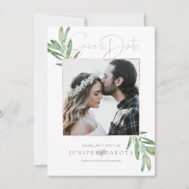 Save The Date PixDezines SAGE, GREENERY ENREGISTRER LA DATE (Devant)