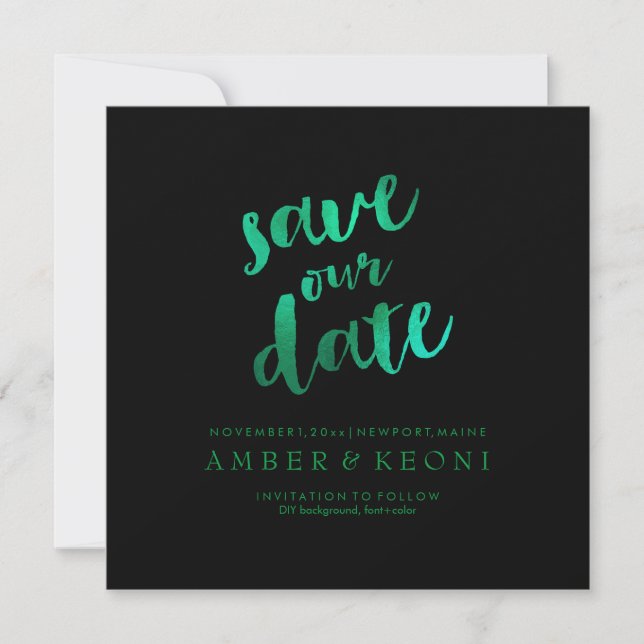 Save The Date PixDezines Save Date/Emerald Green/do-it-yourself  (Devant)