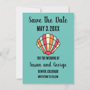 Save The Date Plage de coquillages nautique