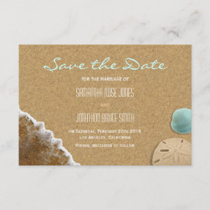 Save The Date Plage de sable et de coquillages Économisez la car