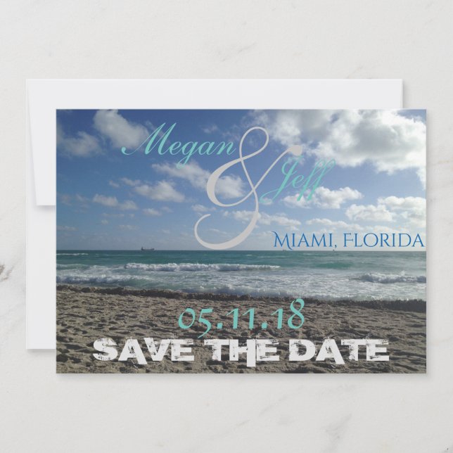 Save The Date Plage Enregistrer la date (Devant)