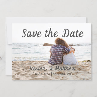 Save The Date Plage Romantique Moderne 3 Photos de Couple
