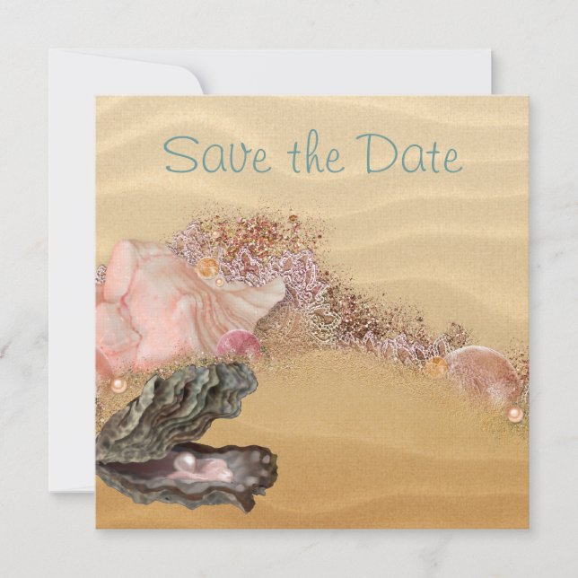Save The Date Plage Sauvez la date Mariage Sandy Shore (Devant)
