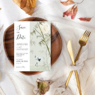 Save The Date Plante de grue et de bambou