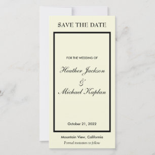 Save The Date Plat minimaliste Professionnel Mariage beige