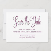 Plum profond et calligraphie blanche Enregistrer l