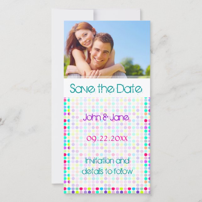 Save The Date Point Polka/photo "Save the Date" (Devant)