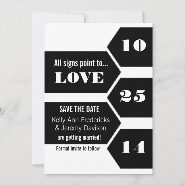 Save The Date Pointing Towards Love Enregistrer la date Annonce (Devant)