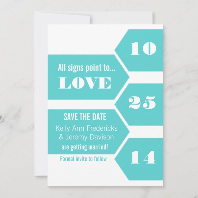 Save The Date Pointing Towards Love Enregistrer la date Annonce (Devant)