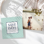 Save The Date Points Chic | Monnaie et Marine Enregistrer la dat<br><div class="desc">Annoncez votre mariage dans un style élégant avec nos points Chic enregistrer les cartes de date en bleu marine classique et vert menthe doux. Les cartes de carré uniques présentent vos coordonnées de mariage (noms, date et emplacement) affichées au centre sur un carré blanc avec "enregistrer la date" dans un...</div>