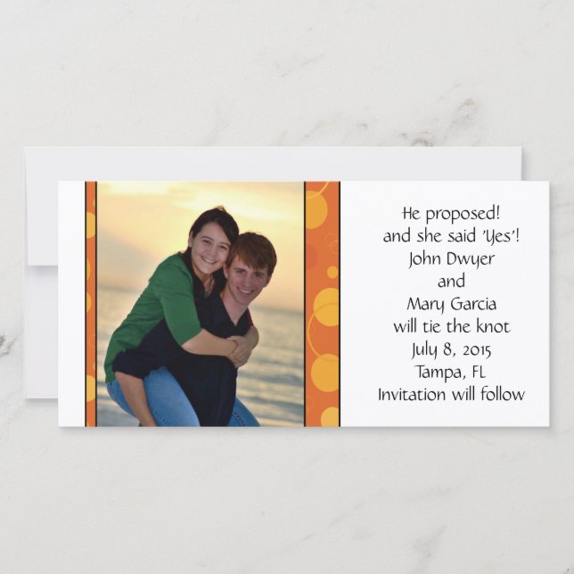 Save The Date Pois orange Enregistrer la date (Devant)