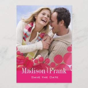Save The Date Polka Dot Parade Photo Enregistrer la date rose ch