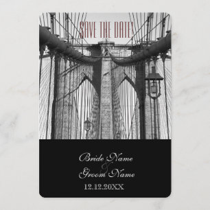 Save The Date Pont vintage de New York Brooklyn