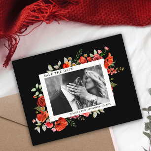 Save The Date Poppy Fleurs sauvages Dark Mariage Photo Enregistr