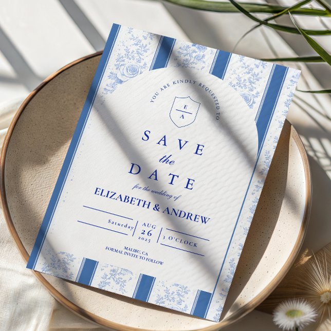 Save The Date Porcelaine Bleue Classique de Delft pour Mariage (Créateur téléchargé)