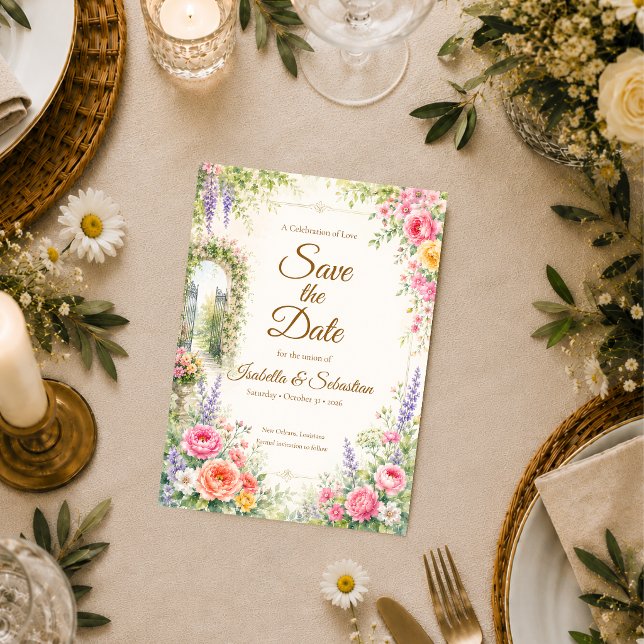 Save The Date Porte de Jardin Enchanté Romance Mariage (Créateur téléchargé)