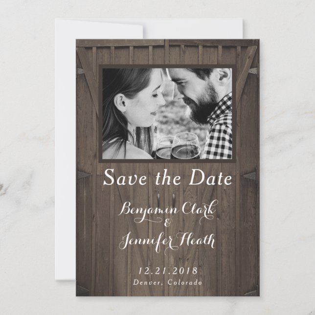 Save The Date Portes de grange Enregistrer la date (Devant)