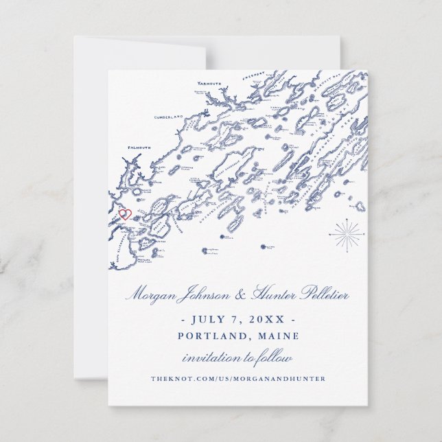 Save The Date Portland Maine Enregistrer la date (Devant)