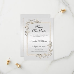 Save The Date Posh 70e anniversaire Platinum