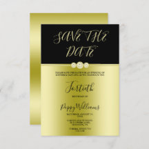 Posh Gold & Black Elegant Diamonds 40e anniversair