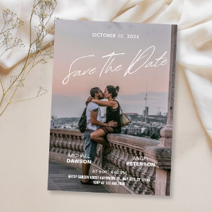 Save The Date Poster de film minimaliste pour mariage photo