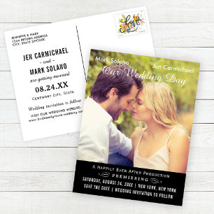 Save The Date Poster de film noir Photo Mariage Enregistrer la d