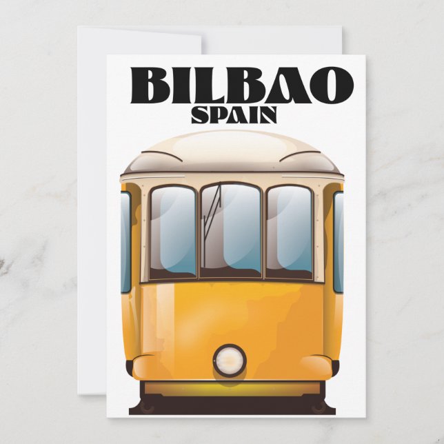 Save The Date Poster de voyage en tramway Bilbao Espagne (Devant)
