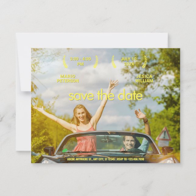 Save The Date Poster esthétique mariage photo (Devant)