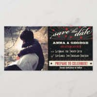 Poster rustique : Rouge & Noir Enregistrer la date