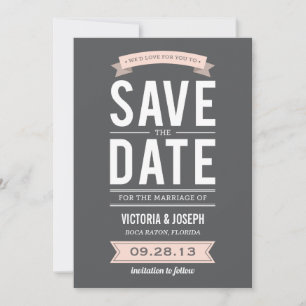SAVE THE DATE POSTER VINTAGE ENREGISTRER LA DATE D'ANNONCE