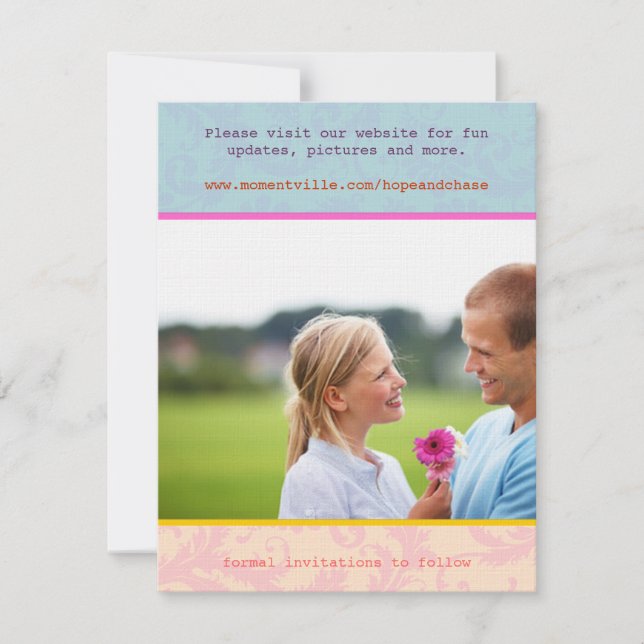 Save The Date Poster Whimsical Style Photo Wedding Enregistrer l (Devant)