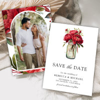 Pot de fleurs à l'oeillet rouge pour mariage en bo