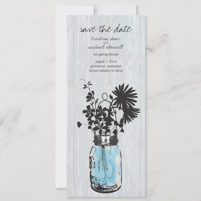 Save The Date Pot de fleurs en grès & Fleurs sauvages Enregistre (Devant)