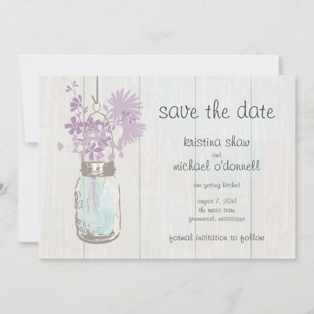 Save The Date Pot de fleurs en grès & Fleurs sauvages Enregistre (Devant)
