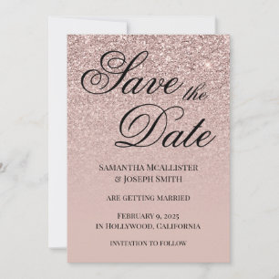 Save The Date Poussière Antique Paillettes Rose Dégradé