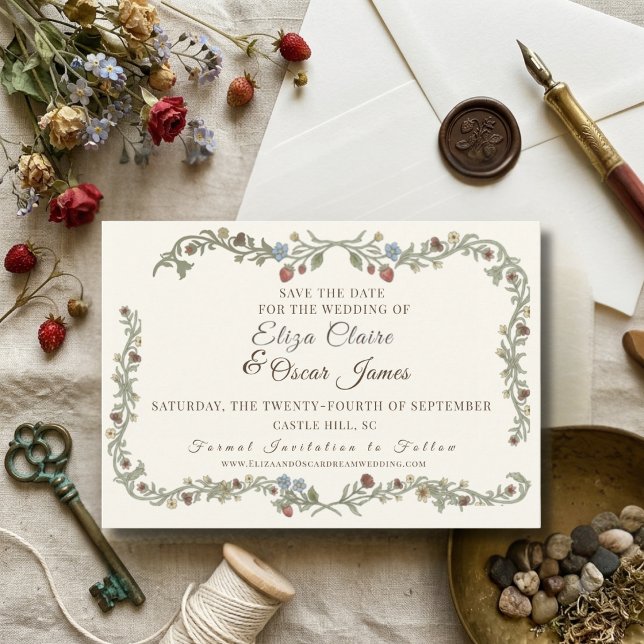 Save The Date Prairie Botanique de Fleurs Sauvages Coquette (Créateur téléchargé)