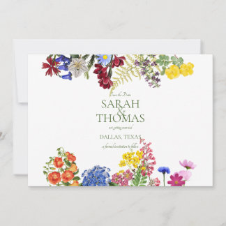 Save The Date Prairie de fleurs sauvages Mariage printanier fleu