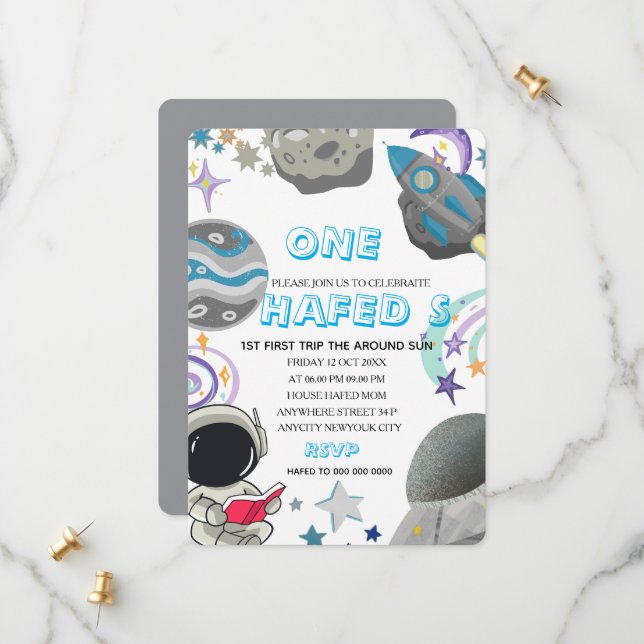 Save The Date Premier voyage autour de la fête d'anniversaire de (Devant/Arrière en situation)