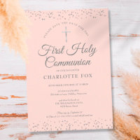 Première communion rose poudré poussière d'étoiles