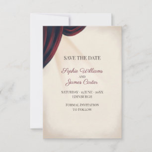 Save The Date Première du film Navy et Crimson Midnight Velvet