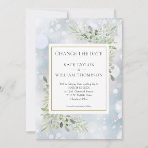 Save The Date Premiers flocons de neige Changent la date Feuilla