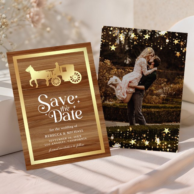 Save The Date Prince Princess Carrosse Mariage Conte de Fées en  (Créateur téléchargé)