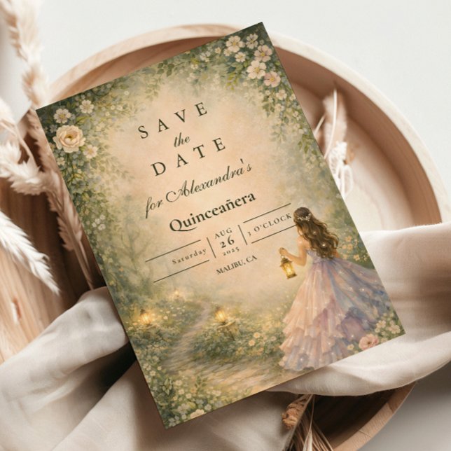 Save The Date Princesse de la Forêt Enchantée Quinceañera (Créateur téléchargé)