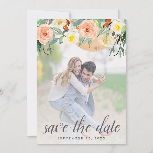 Save The Date Printemps Blossoms Mariage Photo Enregistrer La Da (Devant)