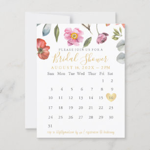 Save The Date Printemps été Floral Enregistrer le calendrier des